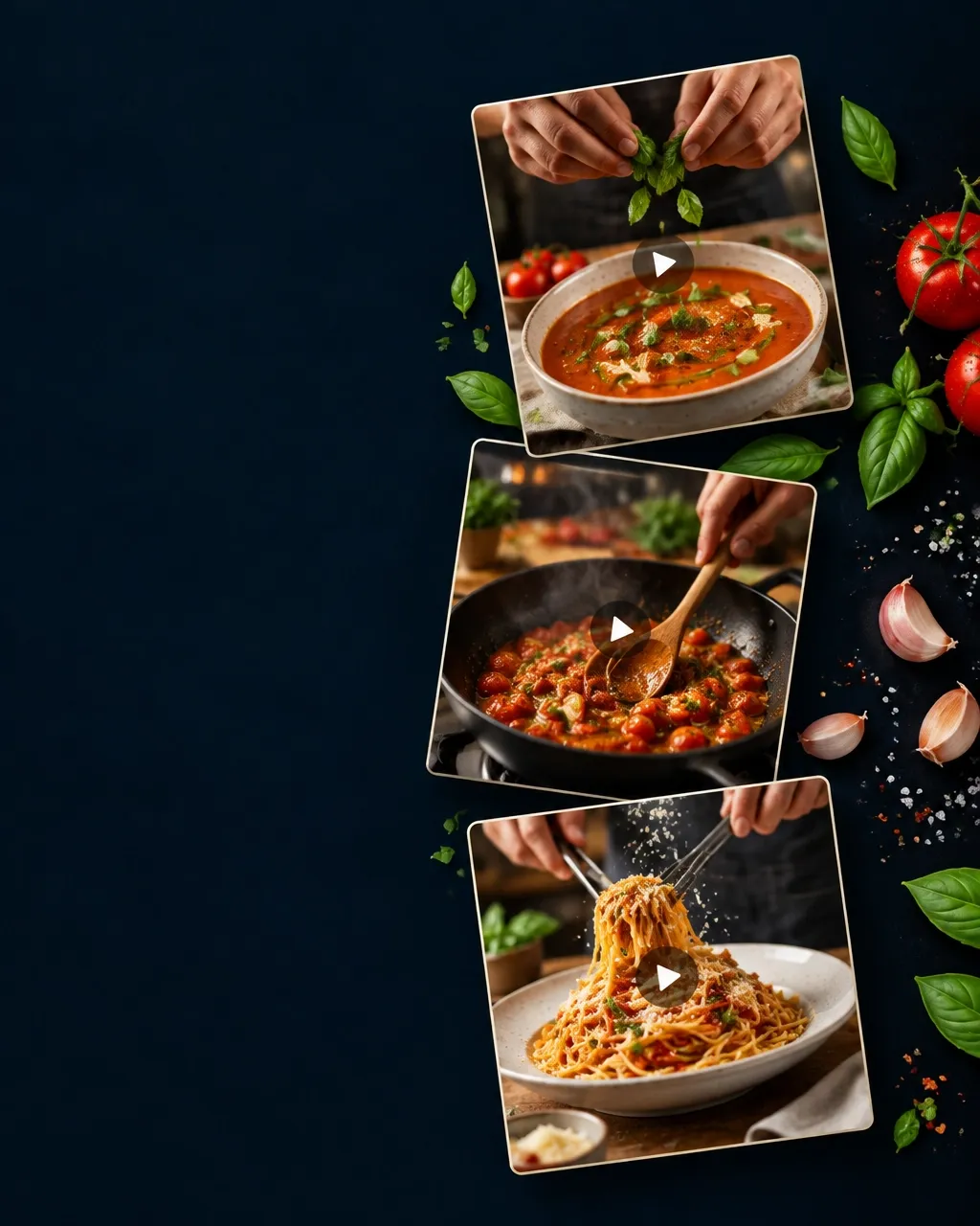 Decorative collage of home-cooked dishes
